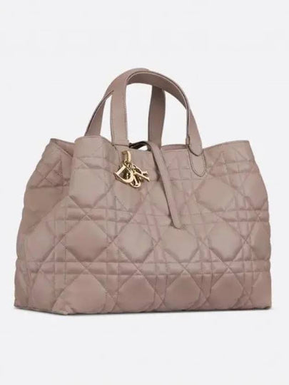 Macrocannage Calfskin Large Toujours Tote Bag Warm Taupe - DIOR - BALAAN 2