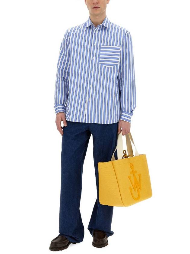 Striped Classic Fit Long Sleeve Shirt White Blue - JW ANDERSON - BALAAN 3