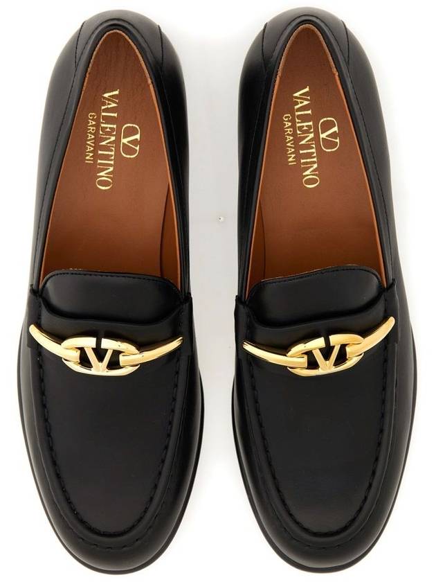 V Logo Signature Calfskin Loafers Black - VALENTINO - BALAAN 6