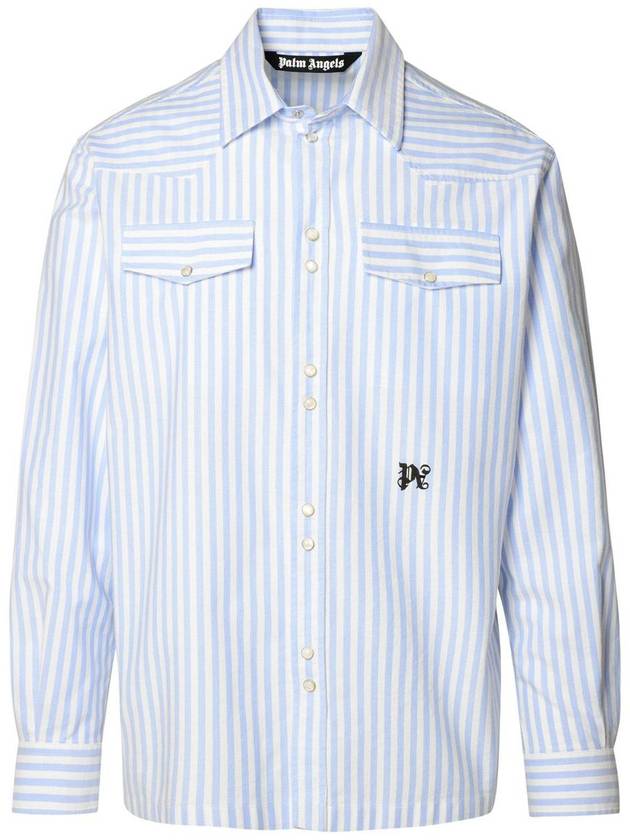 Long Sleeve Shirt PMGE028R24FAB0020340 Light Blue - PALM ANGELS - BALAAN 2