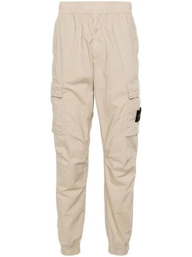 Stretch Cotton Tela Paracadute Cargo Straight Pants Sand - STONE ISLAND - BALAAN 1