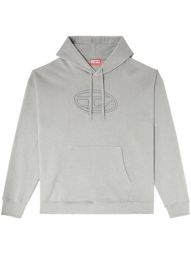 Embossed Oval D Hoodie Grey - DIESEL - BALAAN 1