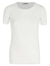 Crew Neck Plain Slim Polyamide Short Sleeve T-shirt White - JIL SANDER - BALAAN 1