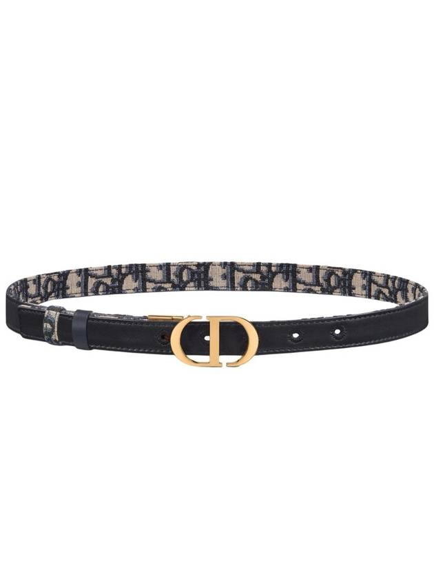 30 Montaigne Gold Hardware Jacquard Reversible Leather Belt Black Blue - DIOR - BALAAN 3