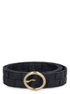 Maxi Intrecciato Leather Belt Black - BOTTEGA VENETA - BALAAN 2