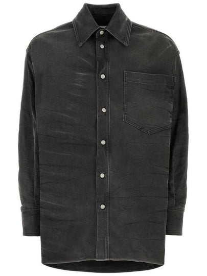 Whiskering Effect Cotton Long Sleeve Shirt Black - MAISON MARGIELA - BALAAN 2