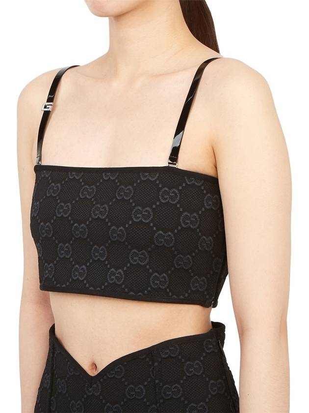 Women's Double G Jacquard Sleeveless Black - GUCCI - BALAAN 3