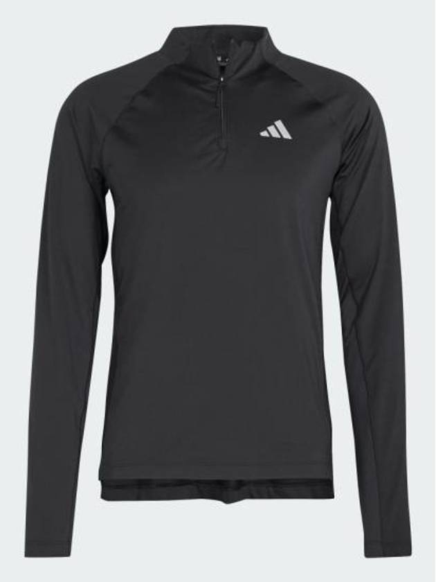 1/4 Zip-Up Training Long Sleeve T-Shirt Black - ADIDAS - BALAAN 2