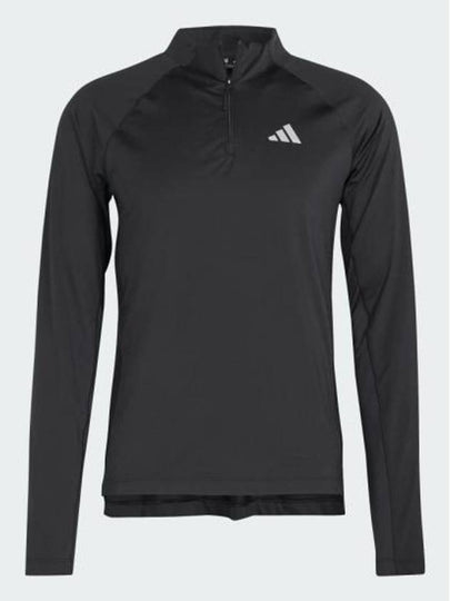 1/4 Zip-Up Training Long Sleeve T-Shirt Black - ADIDAS - BALAAN 2