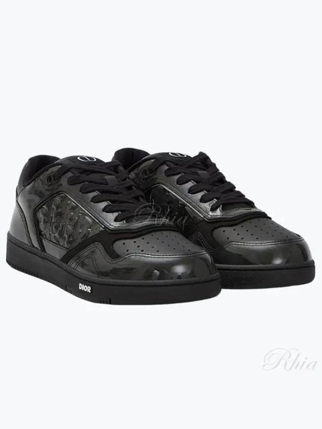 B27 Oblique Gravity Leather Low Top Sneakers Black - DIOR - BALAAN 2