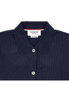 Double Face 4 Bar A-line Knit Long Sleeve Shirt Jacket Navy - THOM BROWNE - BALAAN 4