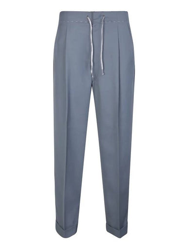 Poly Wool Twill Drawstring Straight Pants Storm Grey - MAISON MARGIELA - BALAAN 1