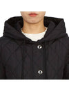 Women's Diamond Quilted Hoodie Single Coat Black - BURBERRY - BALAAN 10