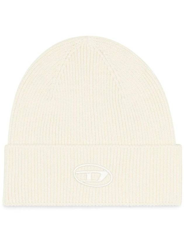 logo embroidered ribbed knit beanie A040920DAOB - DIESEL - BALAAN 1