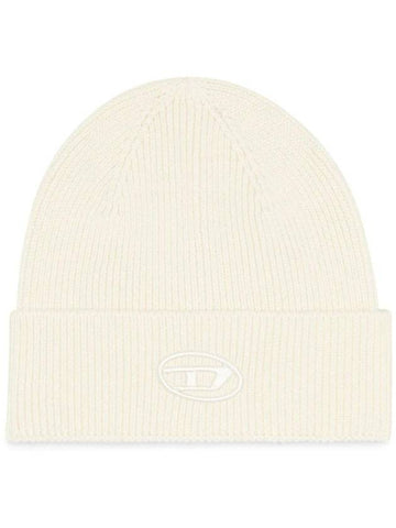 logo embroidered ribbed knit beanie A040920DAOB - DIESEL - BALAAN 1