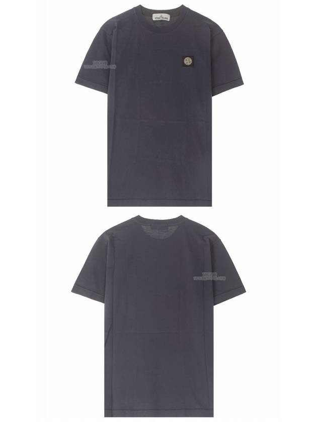 Men's Waffen Logo Patch Short Sleeve T-Shirt Marine Blue - STONE ISLAND - BALAAN 5