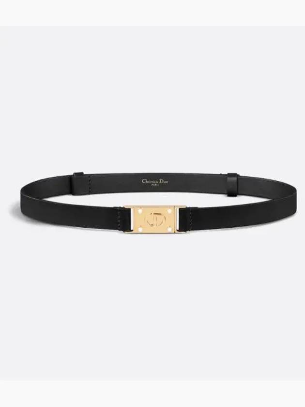 D-Treasure CD Buckle Tag Calfskin Belt Black - DIOR - BALAAN 1