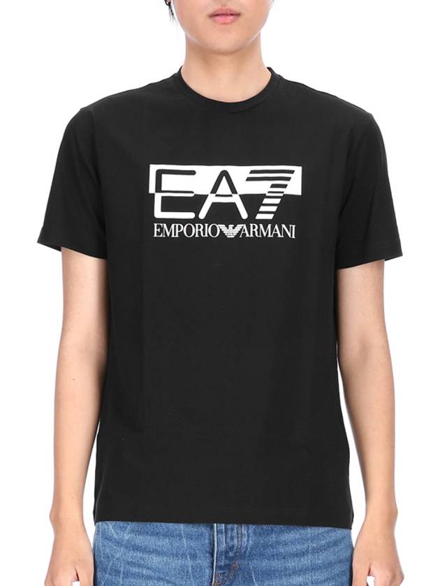 Logo Print Short Sleeve T-Shirt Black - EMPORIO ARMANI - BALAAN 2