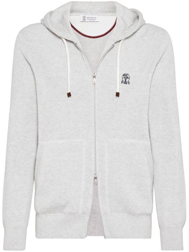 logo embroidered hooded zip-up M29200406GCI807 - BRUNELLO CUCINELLI - BALAAN 1