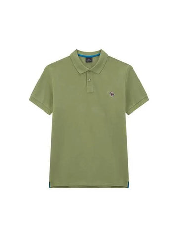 PS slim fit mini zebra pique shirt green - PAUL SMITH - BALAAN 1