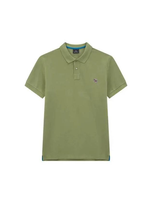 PS slim fit mini zebra pique shirt green - PAUL SMITH - BALAAN 1