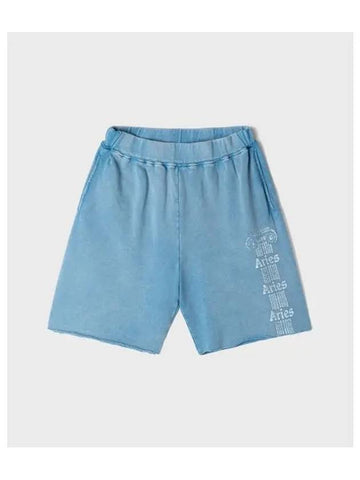 U Age Encent Column Sweatshorts Pale Blue AGED ANCIENT SWEATSHORT - ARIES - BALAAN 1