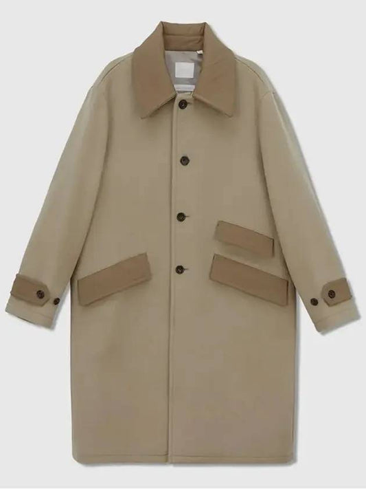 Wool Cashmere Balmancaan Single Coat Beige - NOICE - BALAAN 1