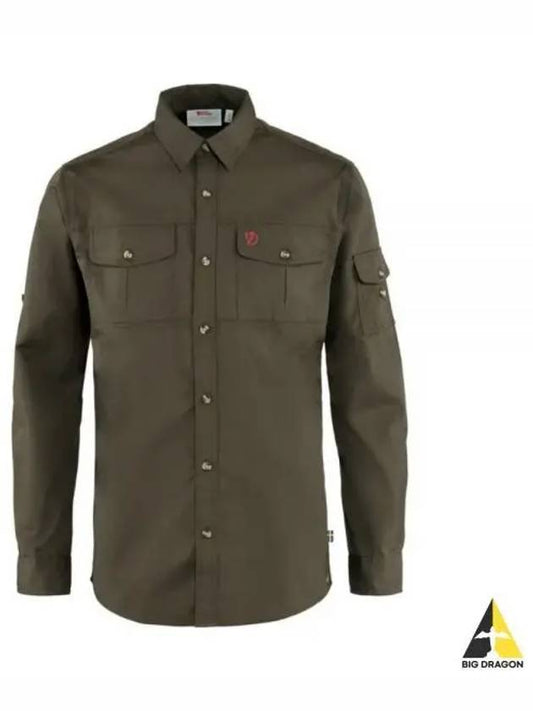 Men s SINGI Trekking Shirt Dark Olive 81838633 LS M - FJALL RAVEN - BALAAN 1