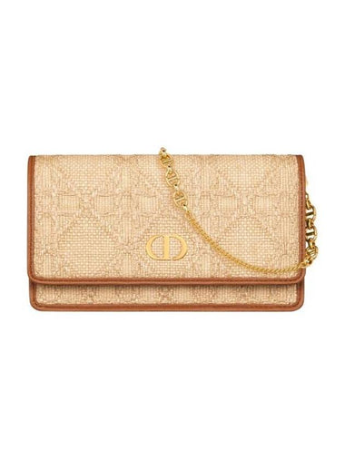 Caro Raffia Pouch Beige - DIOR - BALAAN 1