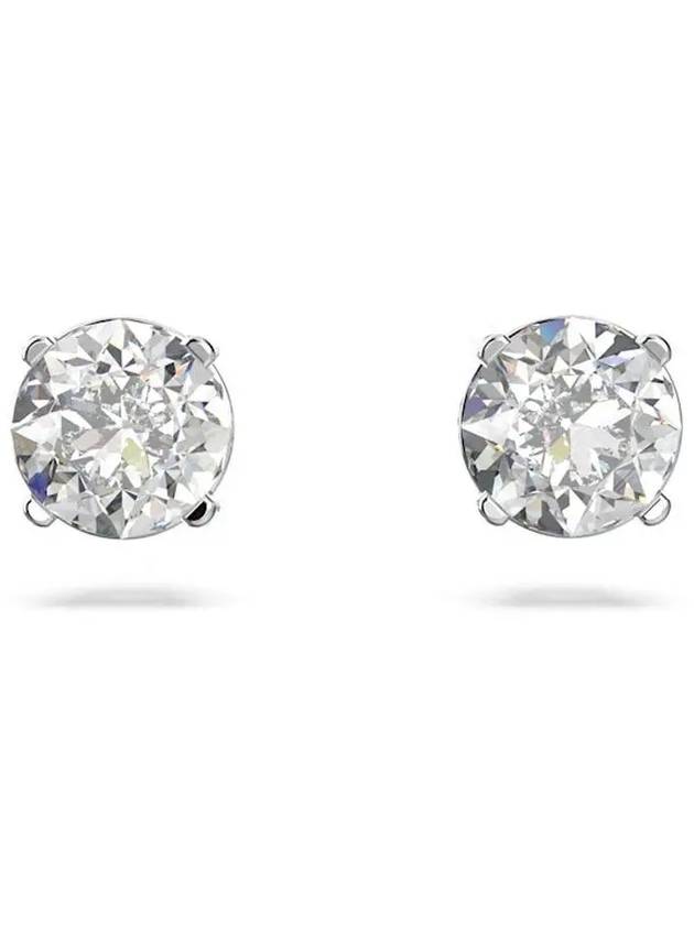 Stilla Attract Round Cut Stud Earrings Silver - SWAROVSKI - BALAAN 3