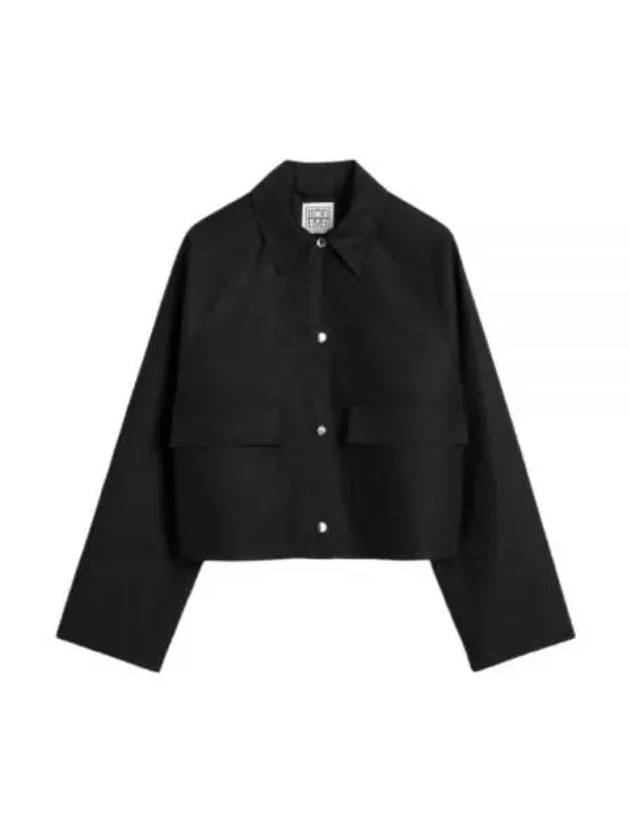 Double Pocket Crop Cotton Jacket Black - TOTEME - BALAAN 2