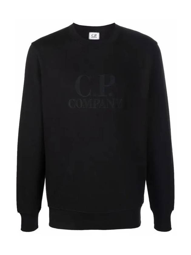 Men's Diagonal Fleece Logo Sweatshirt Black - CP COMPANY - BALAAN 3