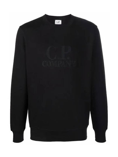 Men's Diagonal Fleece Logo Sweatshirt Black - CP COMPANY - BALAAN 2