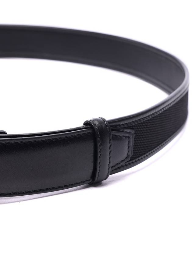 Men's YSL Logo Leather Belt Black - SAINT LAURENT - BALAAN 6