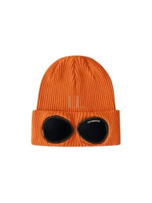 Goggle Detail Ribbed Beanie Orange - CP COMPANY - BALAAN 2