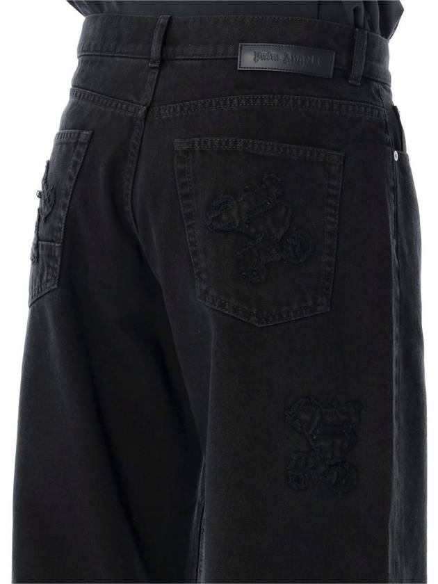 Palm Angels Monogram Loose Denim Pant - PALM ANGELS - BALAAN 3