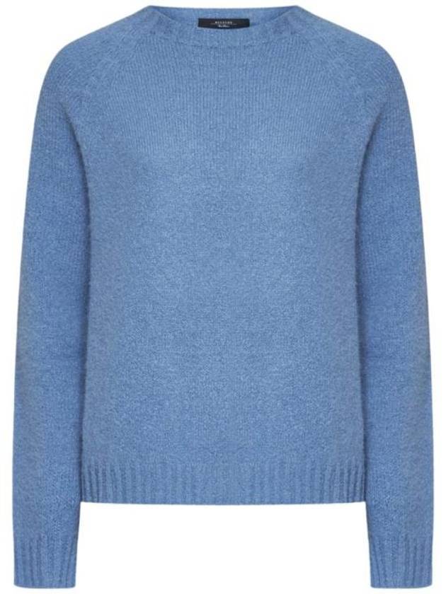 Giacchi Alpaca Cotton Knit Top Blue - WEEKEND MAX MARA - BALAAN 1