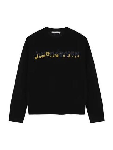 J W Anderson Women s Logo Wool Knit Black Gray KW0790 YN0200 - JW ANDERSON - BALAAN 1