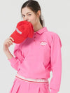 Heart logo point collar neck sweatshirt PINK - MONBIRDIE GOLF - BALAAN 9