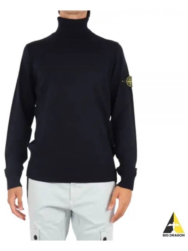 Wappen patch turtleneck knit navy 7715525C4 - STONE ISLAND - BALAAN 1