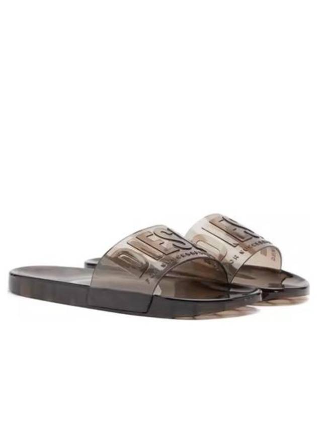 SA Karaibi GL Logo Strap Transparent Slippers Black - DIESEL - BALAAN 2