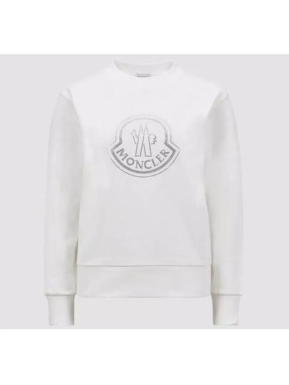 8G00040 899TR 033 Crystal Logo Off White Sweatshirt - MONCLER - BALAAN 2