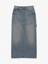 Blue Denim Long Skirt Dirty Medium 322DJU046DE00127044 - COURREGES - BALAAN 1