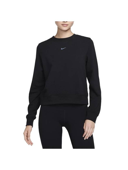 Dri Fit One Crew Neck French Terry Crop Sweatshirt Black - NIKE - BALAAN 1