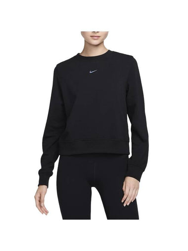 Dri Fit One Crew Neck French Terry Crop Sweatshirt Black - NIKE - BALAAN 1