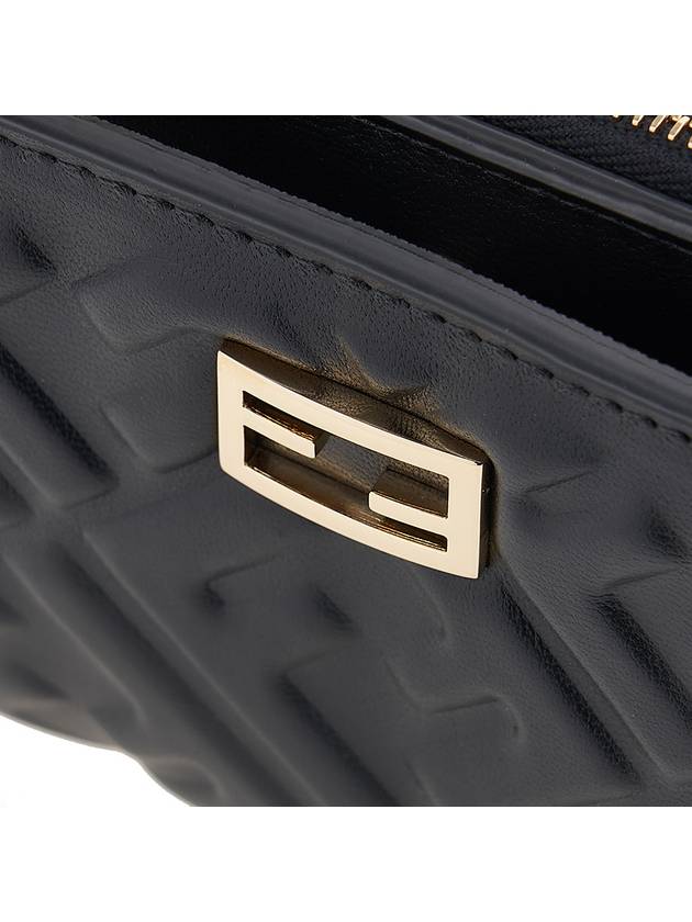 Slim Baguette Embossed FF Logo Half Wallet Black - FENDI - BALAAN 7