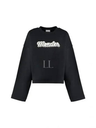 Women's Logo Cotton Sweatshirt Black - MONCLER - BALAAN 2