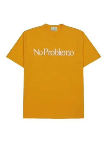 Aries No Problem Short Sleeve T Shirt Mustard - ARIES - BALAAN 1