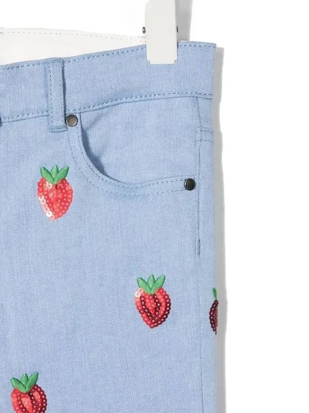 Kids Strawberry Denim Pants 8Q6BR0 Z0153 606RO - STELLA MCCARTNEY - BALAAN 4