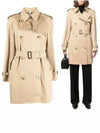 Short Gabardine Trench Coat Honey - BURBERRY - BALAAN 2